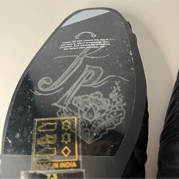 Free People Clara Gathered Almond Toe Ballet Flat in Black Size 7.5 New in box - Picture 10 of 11